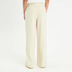 Pantalon large à pinces ecru femme