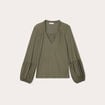 Blouse manches longues vert kaki femme