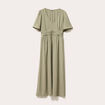Robe longue évasée vert kaki femme