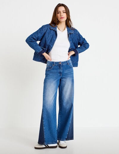 Jean flare taille basse denim double stone femme