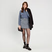 Jupe évasée tweed bleu femme
