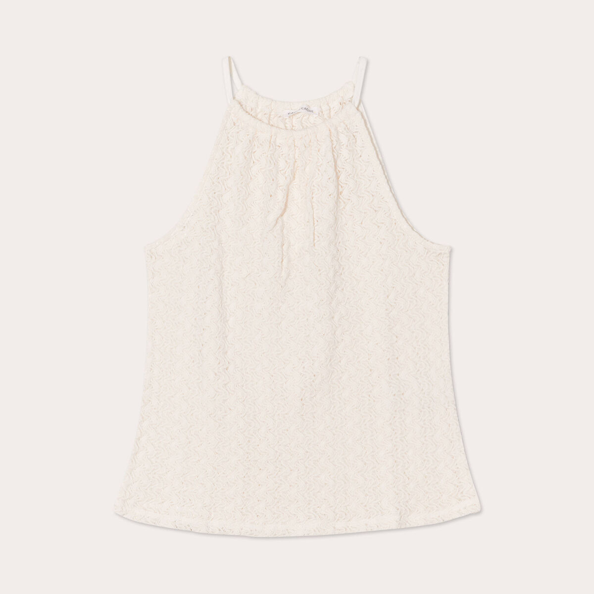 Débardeur dentelle ecru femme