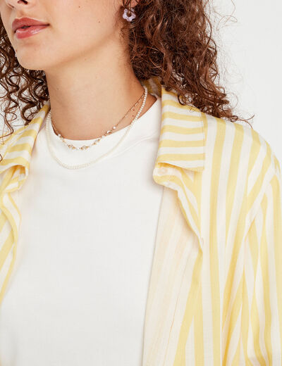 Chemise manches longues jaune femme