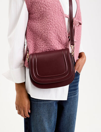 Sac arrondi bordeaux femme