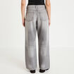 Jean wide leg taille basse denim gris clair femme