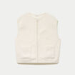 Gilet sans manches bouclette ecru femme