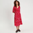 Robe longue évasée fluide rouge femme