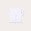T-shirt noué dentelle guipure blanc femme