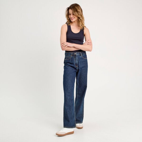 debardeur cotele col rond bleu marine femme Débardeur côtelé col rond bleu marine femme