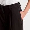Pantalon large avec pinces noir femme