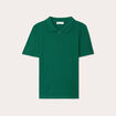Polo manches courtes zipp&eacute; vert fonc&eacute; femme