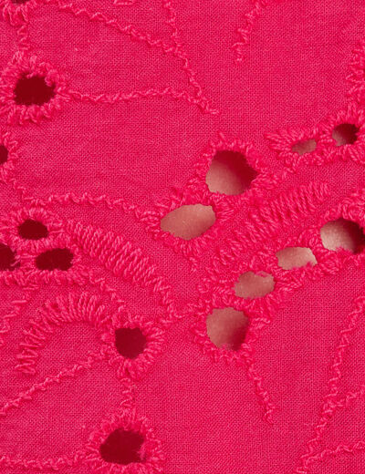 Chemise broderie anglaise rose fushia femme