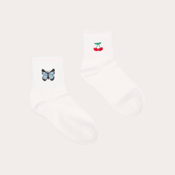 Lot 2 paires chaussettes ecru femme