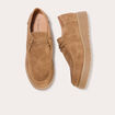 Chaussures aspect daim camel femme