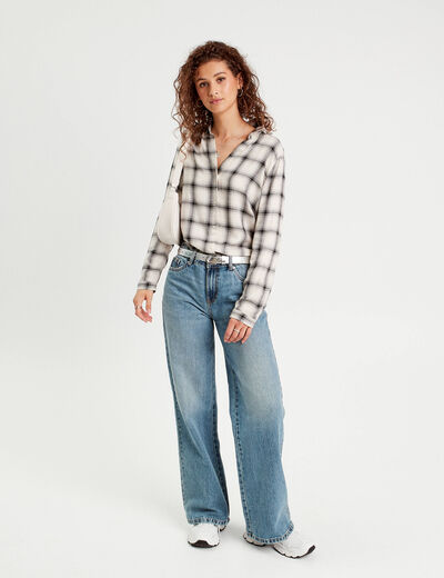 Chemise manches longues ecru femme