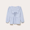 Blouse col claudine denim snow gris femme