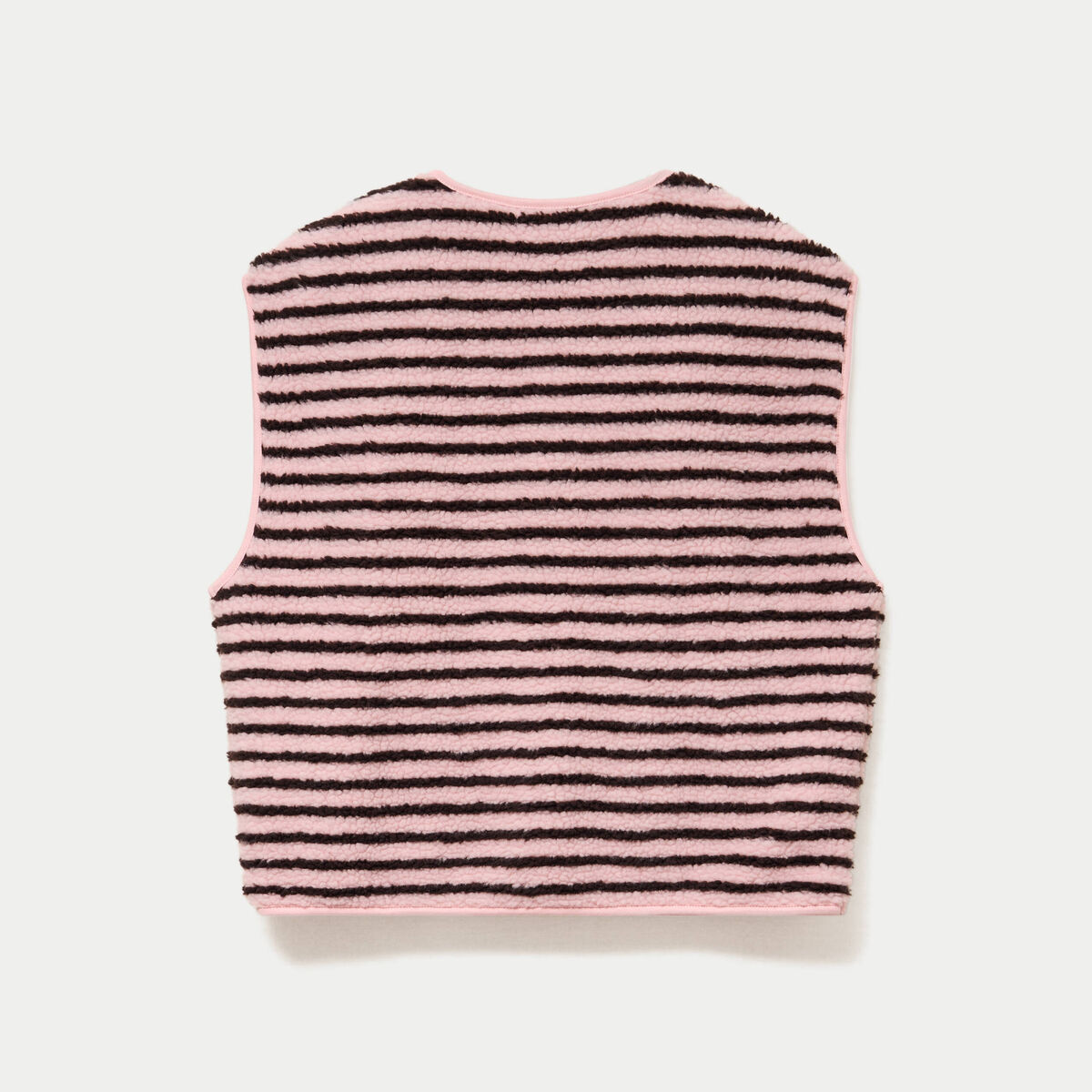 Gilet sans manches effet bouclette rose clair femme