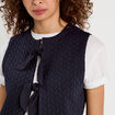 Veste matelassée nouée bleu marine femme