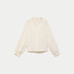 Blouse ample manches longues chin&eacute;e ecru femme
