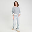 Pull manches longues ajouré bleu pastel femme
