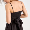 Robe longue patineuse bustier noir femme