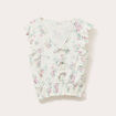 Blouse sans manches volants blanc femme