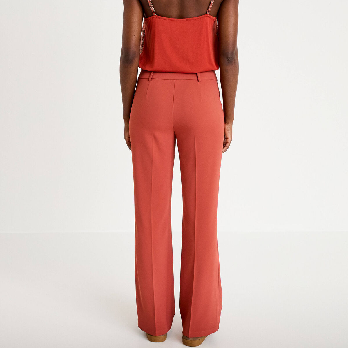 Pantalon bootcut taille standard vieux rose femme