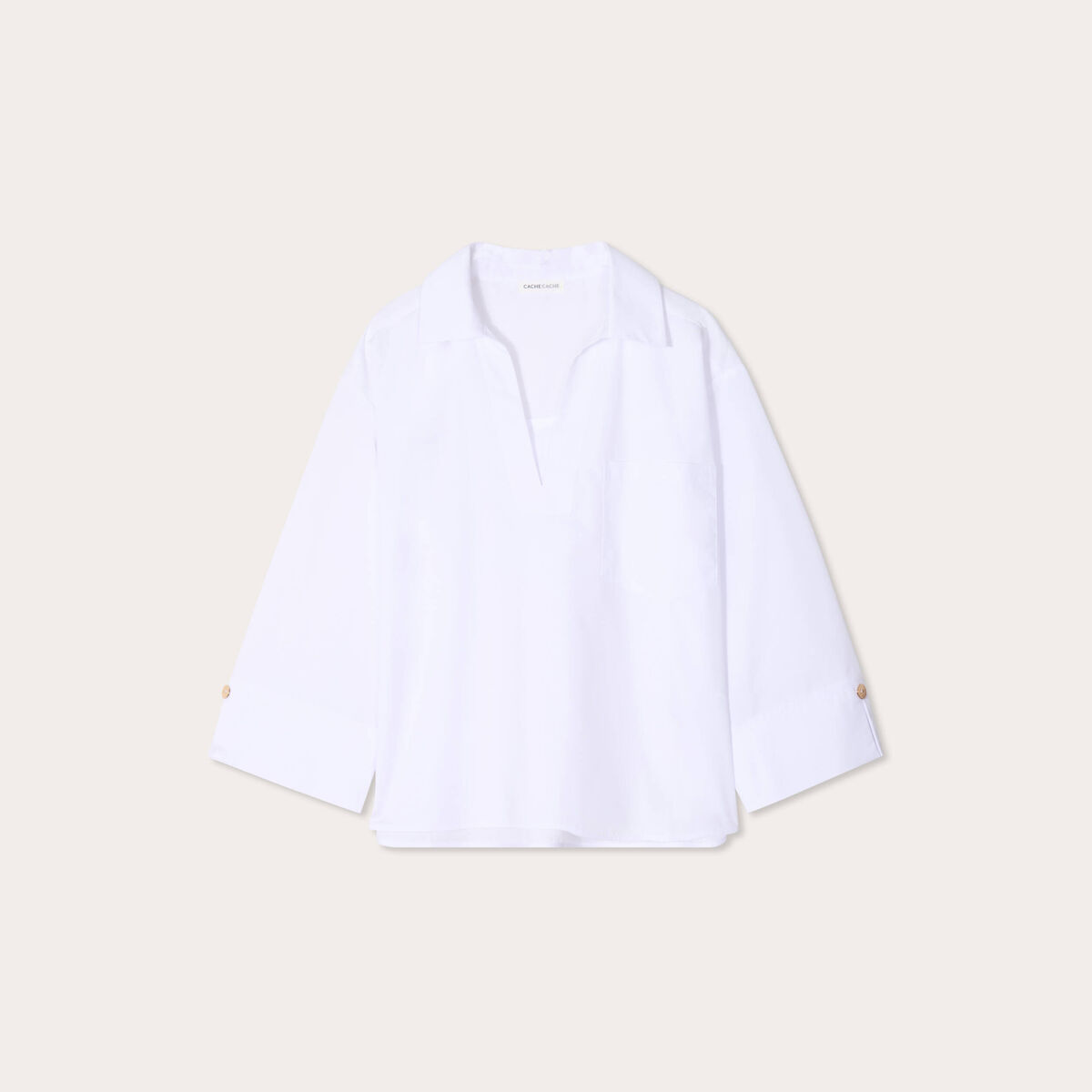 Blouse manches 3/4 blanc femme