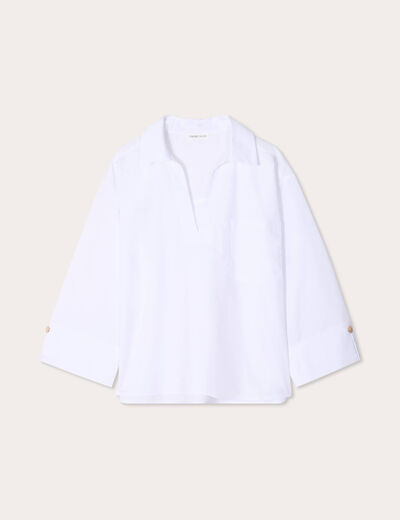 Blouse manches 3/4 blanc femme