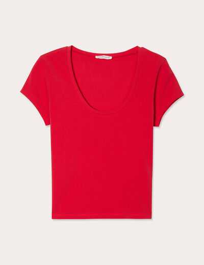 T-shirt manches courtes rouge femme