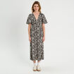 Robe longue évasée blanc femme
