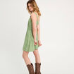 Robe évasée bretelles fines vert kaki femme