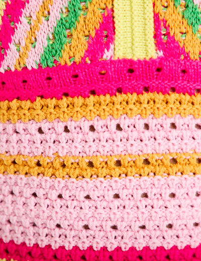 D&eacute;bardeur crochet cropped multicolore femme