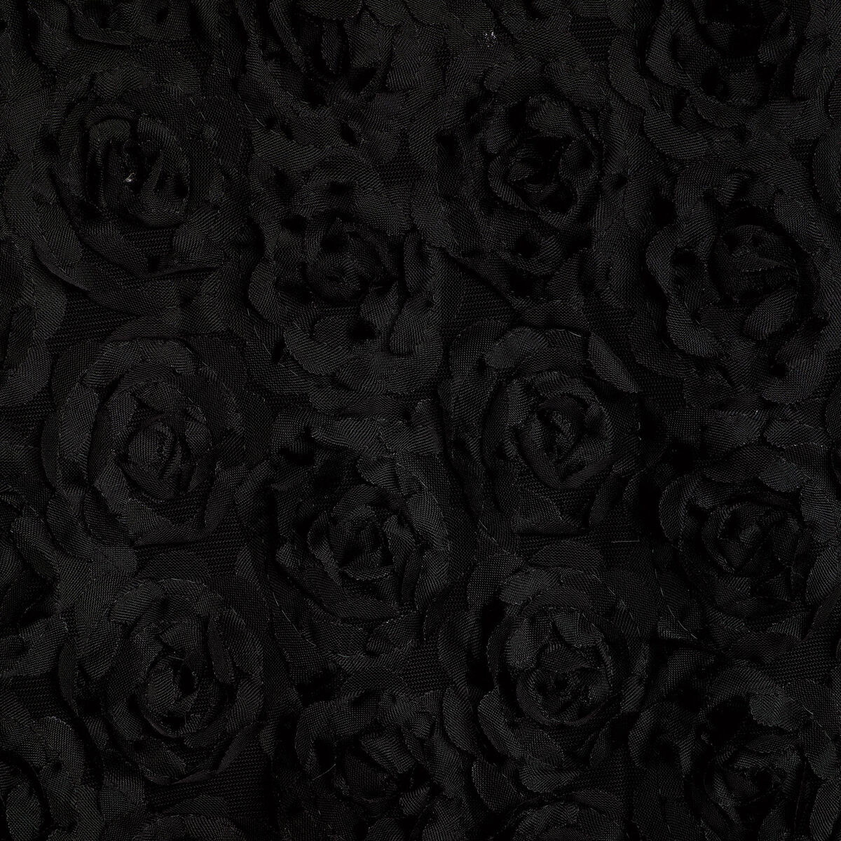 Robe droite motif floral en relief noir femme