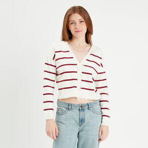 Pull avec petit noeud rouge foncé femme