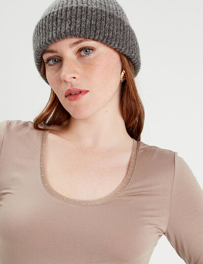 Body thermique manches longues marron femme