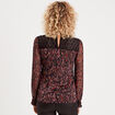 Blouse col montant smocké noir femme