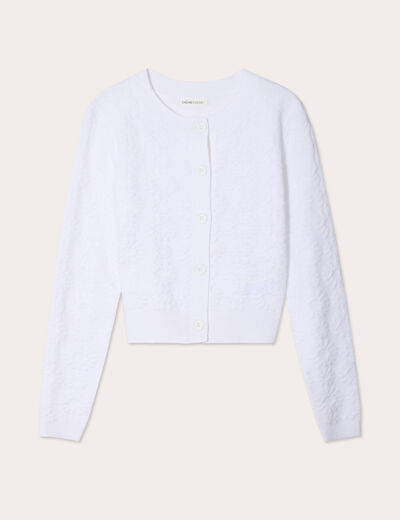 Gilet manches longues blanc femme