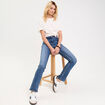 Jean droit regular taille standard denim stone femme
