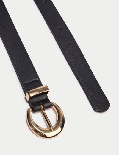 Ceinture fine noir femme