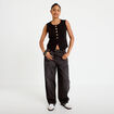 Gilet sans manches col rond noir femme