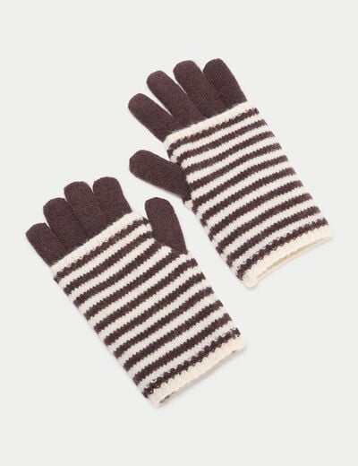 Gant-mitaine 2-en-1 ivoire femme