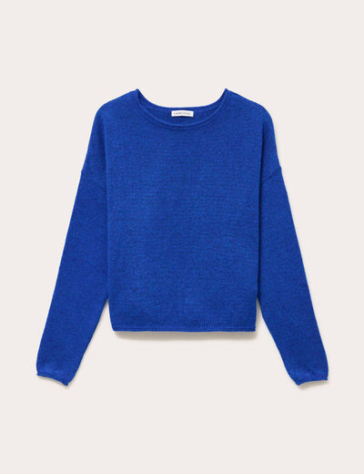 Pull manches longues bleu electrique femme
