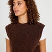 D&eacute;bardeur col rond avec sequin bordeaux femme