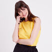 Débardeur aspect crochet jaune pastel femme