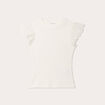 T-shirt manches courtes c&ocirc;tel&eacute; ecru femme