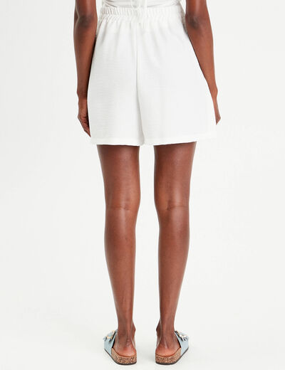 Jupe-short patineuse ecru femme