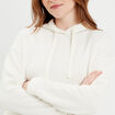 Sweat &agrave; capuche ecru femme