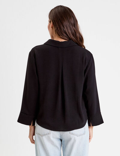 Blouse manches longues noir femme