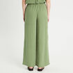 Pantalon large taille haute vert kaki femme